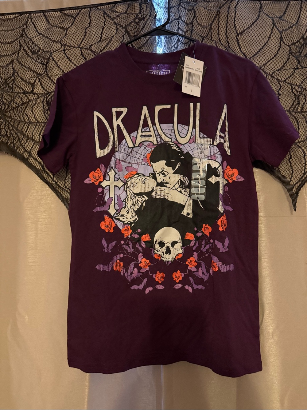 NWT Dracula Universal Monsters Graphic Short Sleeve Tee - Purple Horror